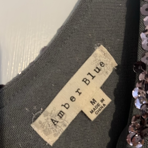 Amber Blue sleeveless sequin dress for women with built in lining. Size M - Picture 5 of 6